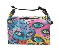 Boîte à déjeuner avec boule aux yeux de léopard sur arc-en-ciel pour filles et garçons respectueux de l'environnement pour les voyages en plein air