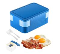 Boîte à déjeuner - Boîte à déjeuner Bénto en polypropylène de qualité alimentaire | 19,5 cm empilable anti-fuite fourchette cuillère sauce ensemble | Garde les repas organisés frais, pratique pour le