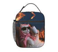 Boîte à déjeuner Calm Cat - Sac isotherme réutilisable avec isolation à 3 couches, étanche et facile à nettoyer - Boîte à déjeuner pour bureau, salle de sport, pique-nique