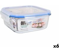 Boîte à déjeuner carrée de 1,1 litre, étanche à l'air quttin (6 pièces)