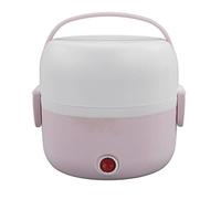 Boîte à Déjeuner Chauffante électrique à 2 Couches, Conception Portable pour le Bureau et les Voyages, Récipient de Stockage des Aliments Chauds de 250 W, en ABS et en Acier Inoxydable (Rose)