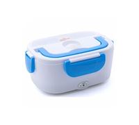 Herzberg, HG03152-BLU, Boite à déjeuner chauffante électrique Bleu, 1,5 L, Alimentation 110 V/12 V/24 V, Chauffage à Vapeur 360°, Double Compartiment, poignée Ergonomique