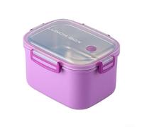 Boîte à déjeuner compacte avec couvercle hermétique et contrôle des portions, capacité de 1000 ml, passe au micro-ondes (couvercle), passe au congélateur (violet, 1400 ml)