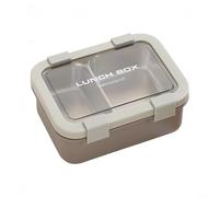 Boîte à déjeuner compacte en acier inoxydable étanche avec 2 compartiments, couvercles sécurisés, verrous latéraux et plateau amovible pour un nettoyage facile et une utilisation pratique (marron)