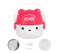 Boîte à déjeuner double couche pour tout-petit, motif ours mignon, 800 ml, design étanche, compatible avec le contrôle des portions, pour la salade, le petit-déjeuner, la préparation des repas
