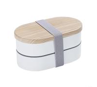 Boîte à déjeuner double couche résistante aux fuites pour contrôler les portions, la préparation des repas, les déjeuners scolaires, les pique-niques et le stockage des aliments en plein air (ellipse)