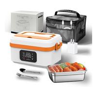 Boîte à Déjeuner électrique à Chauffage Rapide 60w - Réchauffeur D'aliments 1l, Réchauffeur Portable, 1 Cuillère 1 Fourchette, Peut Charger Un Téléphone Mobile, Pour Extérieur, Travail, Camping E