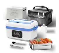 Boîte à Déjeuner électrique à Chauffage Rapide 60w - Réchauffeur D'aliments 1l, Réchauffeur Portable, 1 Cuillère 1 Fourchette, Peut Charger Un Téléphone Mobile, Pour Extérieur, Travail, Camping D