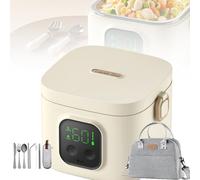 Boîte à déjeuner électrique, chauffe-aliments, boîte à déjeuner chauffante amovible, isolation intelligente, chauffe-déjeuner portable, garde les aliments au chaud, avec sac de transport, fourchette