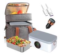 Boîte à déjeuner électrique - Chauffe-déjeuner portable avec fonction de chauffage à 5 vitesses, design étanche et résistant à la poussière, comprend un sac de transport pour la maison, le bureau et