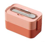 Boîte à déjeuner empilable étanche à 2 couches pour adulte avec joints en silicone et boucles sécurisées, comprend des ustensiles, passe au micro-ondes et au lave-vaisselle pour les voyages et les