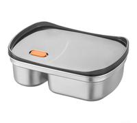 Boîte à déjeuner en acier inoxydable 304 et 316 avec compartiments divisés, passe au micro-ondes, étanche pour la préparation des repas, le bureau et l'école, blanc ou beige (A)
