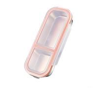 Boîte à déjeuner en acier inoxydable à 3 compartiments avec couvercles anti-fuite pour l'école, le travail, le pique-nique, les voyages, les fêtes 26,2 x 10,3 x 4 cm (2 compartiments)