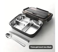 Boîte à déjeuner en acier inoxydable anti-fuite avec 3/4 compartiments - Récipient à Bento durable et facile à nettoyer pour étudiants et employés de bureau Pink