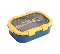 Boîte à déjeuner en acier inoxydable avec 3 sections étanches, couvercles sécurisés avec verrous latéraux, plateau amovible passe au lave-vaisselle, convient pour les repas scolaires et de bureau