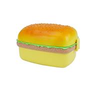 Boîte à déjeuner en forme de hamburger double couche mignonne boîte à hamburger boîte à déjeuner pour enfants récipient alimentaire cuillère fourchette vaisselle ensemble déjeuner