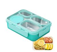 Boîte à déjeuner en métal - Conteneur anti-fuite à 4 compartiments, stockage portable de grande capacité | Bureaux école Camping voyage en plein air garçons filles organisateur de déjeuner Ben