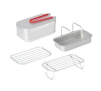 Boîte à déjeuner en métal - Ensemble de conteneur à déjeuner multifonction en aluminium | Boîte à déjeuner de camping avec grille de cuisson à la vapeur, boîte à déjeuner de camping avec une poignée