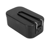 Boîte à déjeuner en métal, organiseur à déjeuner isotherme en aluminium avec poignée pliante, anti-brûlure, grande boîte à déjeuner rectangulaire étanche à une seule couche pour adultes et