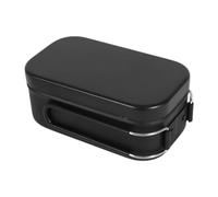 Boîte à déjeuner en métal, organiseur à déjeuner isotherme en aluminium avec poignée pliante, anti-brûlure, grande boîte à déjeuner rectangulaire étanche à une seule couche pour adultes et