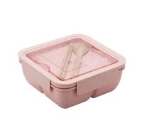 Boîte à déjeuner en paille de blé 1100ml ruban d'étanchéité cuillère baguettes boîtes à Bento micro-ondes [4371C1E]