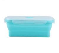 Boîte à déjeuner en silicone, portable, pliable, pour cuisine, micro-ondes, four, congélateur (vert, 800 ml)