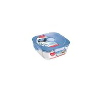 Maped PICNIK Boîte à Déjeuner en Verre avec Couvercle Etanche - Boite Alimentaire Compatible Micro-Ondes, Four et Lave-Vaisselle - 1,2 L - Bleu