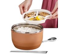 Boîte à déjeuner isotherme - Boîte à déjeuner pour avec ustensiles, multi-compartiments, étanche, portable, rangement de salade pour camping, école, étudiants, , adultes, usage