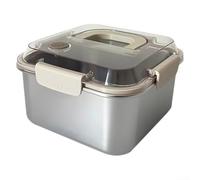 Boîte à déjeuner isotherme de grande capacité, fabriquée en acier inoxydable 304, passe au micro-ondes et au four, joint en silicone étanche, poignée pliable, passe au lave-vaisselle pour un nettoyage