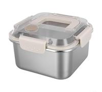 Boîte à déjeuner isotherme en acier inoxydable 304 avec joint en silicone anti-fuite et boucle sécurisée pour micro-ondes et four (1600 ml)