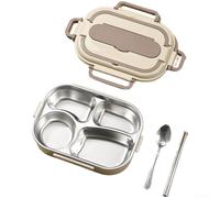 Boîte à déjeuner isotherme en acier inoxydable avec compartiments, design anti-fuite et joints en silicone, récipient alimentaire passe au micro-ondes pour la maison, le bureau ou l'école, bol à soupe