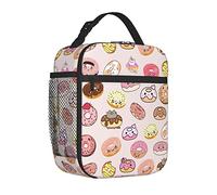 Boîte à déjeuner isotherme Kawaii Donuts pour femmes, hommes et adultes, sac à déjeuner réutilisable, étanche, sac fourre-tout bento pour le travail, la randonnée, la plage, le pique-nique