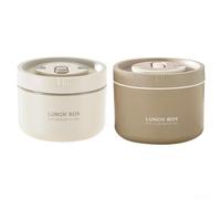 Boîte à déjeuner isotherme pour adulte avec récipients étanches et rétention sous vide pour garder les aliments frais plus longtemps (beige)