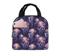 Boîte à déjeuner isotherme pour homme et femme - Petit sac à déjeuner avec imprimé coloré de méduses fantastiques pour adulte, sac fourre-tout isotherme pour le travail, les voyages, la salle de sport