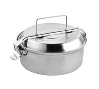 ORYX Boîte à déjeuner métallique en acier inoxydable avec 2 assiettes Ø 18 cm. Lunch Box, boîte à lunch métallique, porte-aliments métallique,