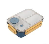 Boîte à déjeuner portable en plastique avec joint étanche et 3 compartiments, serrure sécurisée à quatre côtés pour le stockage des repas frais, convient pour les voyages, le camping, le sport et une