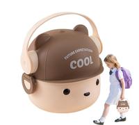 Boîte à déjeuner pour tout-petits pour garderie, ours mignon, double couche, 800 ml, bols de dîner pour une alimentation saine, randonnée, voyage, petit déjeuner, salade, garderie, bureau