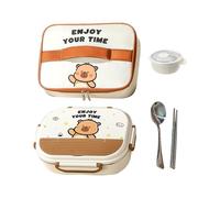 Boîte à déjeuner, récipient à déjeuner étanche, boîte à en métal, récipient à repas en acier inoxydable avec ensemble cuillère et fourchette, garde les aliments frais et organisés, idéal pour l'