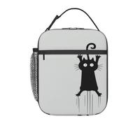 Boîte à déjeuner The Cat On The Sliding Wall - Sac isotherme réutilisable avec isolation à 3 couches, étanche et facile à nettoyer - Boîte à déjeuner pour bureau, salle de sport, pique-nique