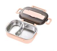Boîte à déjeuner thermique de voyage pour enfants - Couverts Bento en acier inoxydable de 1 l pour adultes isolés ou format pour le travail et l'école (rose/vert) (rose)