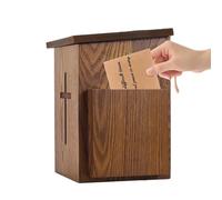 Boîte à demandes de prière - Modèle Mural En Bois Verrouillable - Boîte de Collecte de Prières Autoportante - Pour Le Culte L'Assemblée Les Offices Religieux La Paroisse Le Sanctuaire Et Les Funéraill