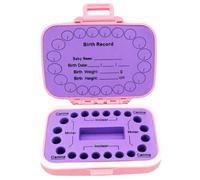 Boîte à dents de bébé avec acte de naissance Boîte à dents bébé en PP qualité alimentaire avec doublure en EVA, récipient souvenirs étanche la poussière pour nouveau-né |