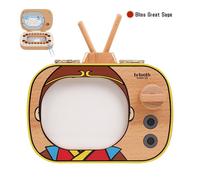 Boîte À Dents De Bébé En Bois De Hêtre Anglais/Japonais,Boîte Tv,Boîte À Dents En Bois De Hêtre,Boîte À Dents De Lait D'évaluation,Boîte À Dents De Renforcement,Boîte À D - Type Japanese Stickers-3