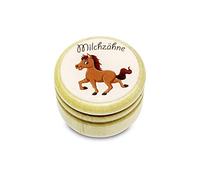Boîte à dents de lait avec couvercle à visser dans divers motifs pour garçons et filles 44 mm (Cheval) - Fabriqué en UE 7013