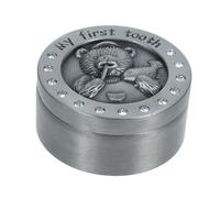 Boîte à Dents de Lait Bébé en Métal Motif Ours 1 Pièce | Boîte Souvenir pour Première Dent et Mèche de Bébé, Format Compact, Usage Solide