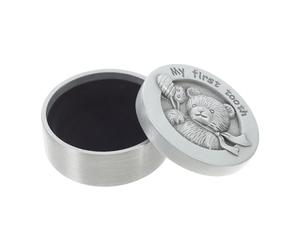 Boîte à Dents de Lait Coffret Souvenir Bébé, en Alliage Argenté | Intérieur Spacieux, pour Première Dent et Mèche de Naissance, Style Décoratif, une Pièce