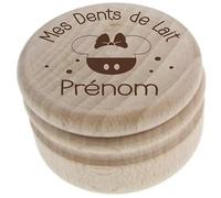 Boîte à Dents de Lait en Bois Gravée - Personnalisée avec le Prénom et un Motif Inspiré de Minnie Disney - Cadeau Doux et Original pour Petite Fille ou Naissance - Fabrication Française