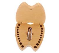 Boîte à Dents de Lait en Bois pour Bébé, Boîte Souvenir Garçon et Filles | Forme Originale, Aspect Joli et Amusant, pour Conserver les Dents Perdues et Noter la Croissance