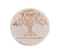 Boîte à Dents de Lait en Bois Ronde, Emplacements | Surface Lisse Beige, pour Souvenirs D’enfance, Écritures et Dates, Présent pour Nouveaux Parents