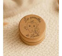 Boîte à dents de lait personnalisée Souris & Dent féerique en bois - Prénom gravé - Boîte à quenottes enfant - Existe aussi en Souris seule et Dent féerique